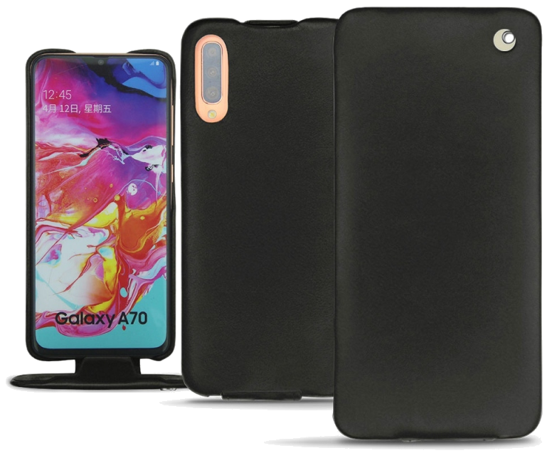 Housse cuir Samsung Galaxy A70 - Rabat verticalNoir
