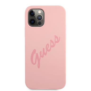 Custodia rigida Guess Script Vintage Cover protettiva per GUHCP12LLSVSPI iPhone 12 Pro Max 6,7' Rosa