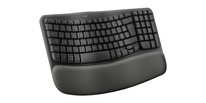 Logitech ERGO Wave Keys clavier ergonomique sans fil avec repose-poignets rembourré - Neuf
