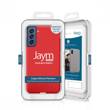 JAYM - Coque Silicone Premium Rouge pour Samsung Galaxy S21 FE -100% Silicone et Microfibre - Renforcée et Ultra Doux