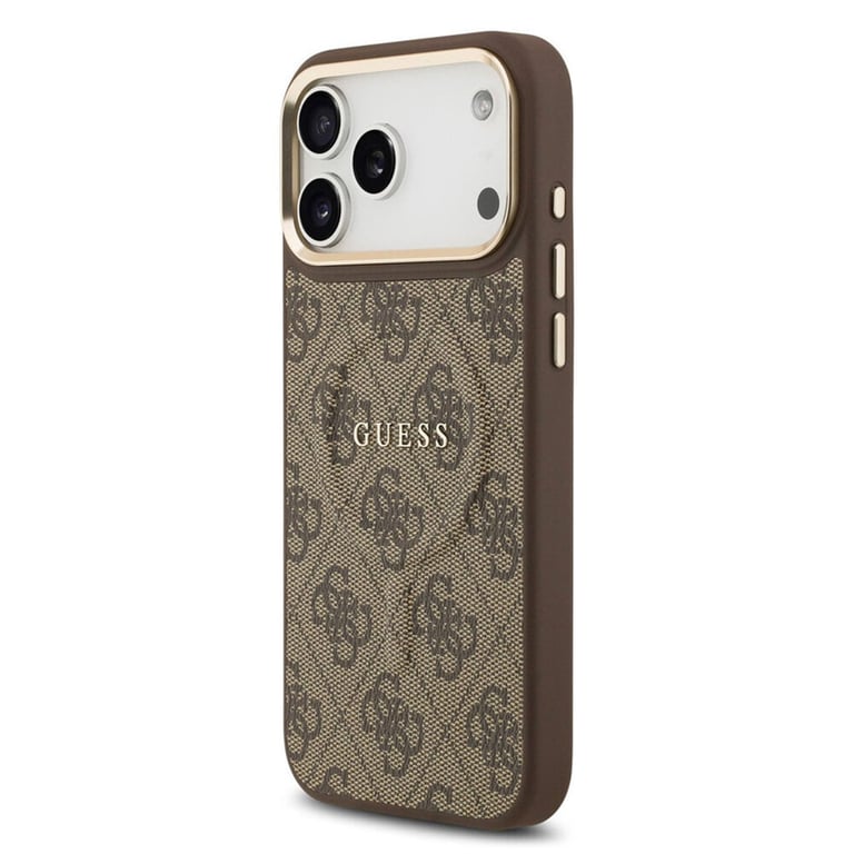 Guess PU Leather 4G Gold Frame Case with MagSafe for iPhone 17 Pro 6.3 GUHMP17LP4MSEGCW - vue 3