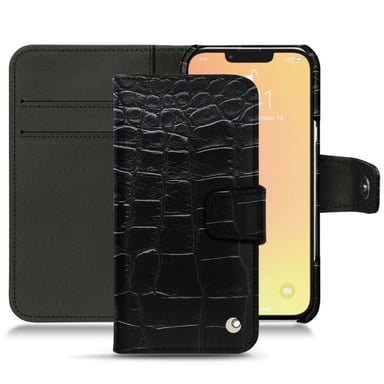 Housse cuir Apple iPhone 13 -  - Noir - Cuir Abaca