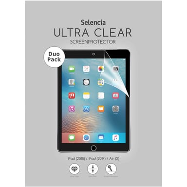 Selencia Protection d'écran Duo Pack pour Apple iPad 6 (2018) 9.7 pouces / iPad 5 (2017) 9.7 pouces / Air 2 (2014)/Air 1 (2013)