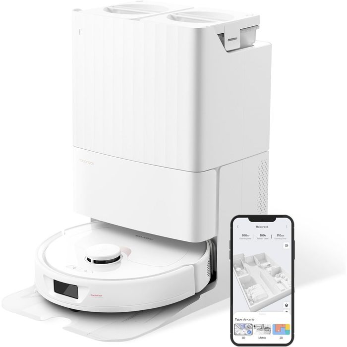 ROBOROCK QRevo MaxV Aspirateur Robot Laveur avec Station Puissance 7000 Pa FlexiArm Design Nettoyage interactif - vue 3