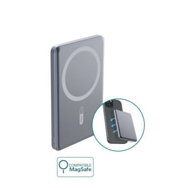 Batería de respaldo 5000mAh MagSafe Ultra Slim - 1 puerto USB-C - Inducción de 15W - Carga por cable de 20W