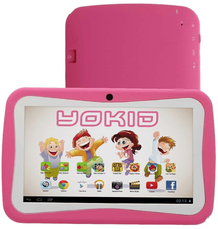 Tablette Tactile 7 Pouces Yokid Jeu Éducatif Android 40Go Contrôle Parental Rose Plastique YONIS