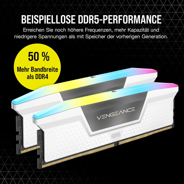 Corsair Vengeance RGB module de mémoire 32 Go 2 x 16 Go DDR5 288-pin DIMM - Neuf
