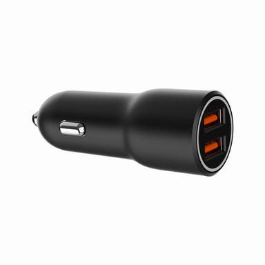 Gembird TA-UC-A2QC36-CAR-01 chargeur d'appareils mobiles Téléphone portable, Smartphone Noir Allume-cigare Charge rapide Auto