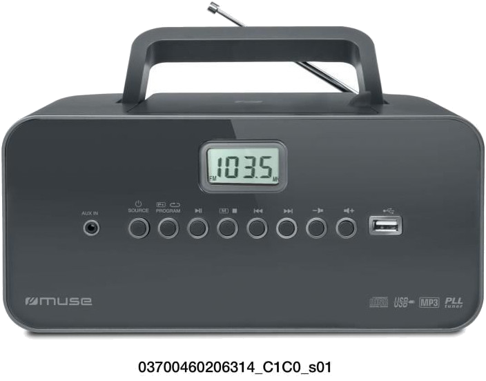 MUSE M-28 DG Radio portable - CD - USB - Noir
