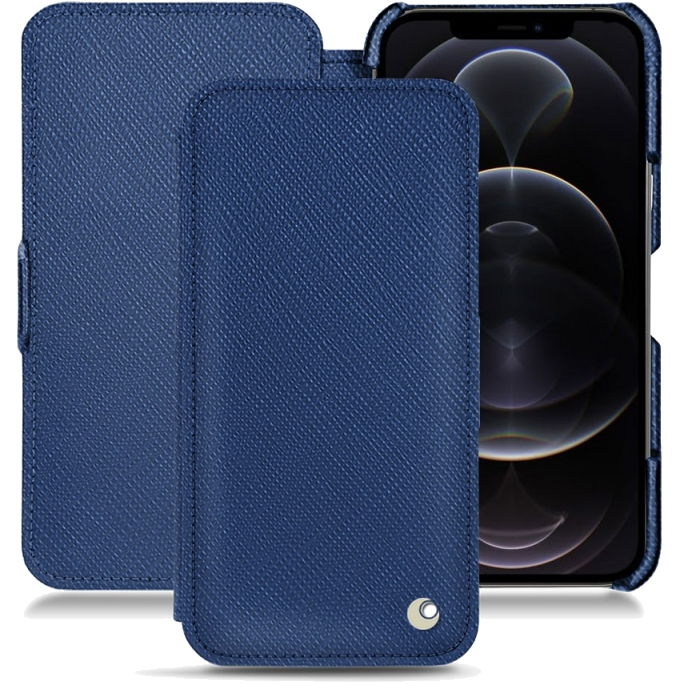 Housse cuir Apple iPhone 12 Pro - Rabat horizontalBleu