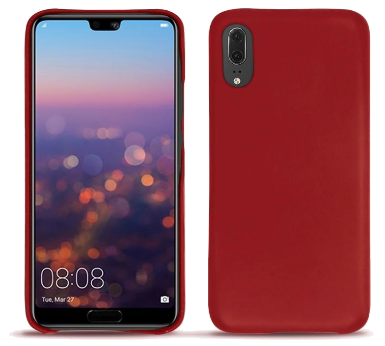 Coque cuir Huawei P20 - Coque arrièreRouge