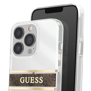 Coque pour Apple iPhone 13 Pro Stripe Charm avec breloque Marron