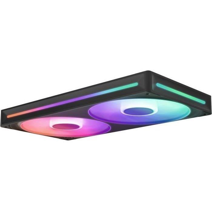 Ventilateurs boîtier NZXT F280 RGB Core RF-U28HF-B1 2x140mm PWM ARGB Noir, effets RGB adressables, mode Zero RPM, 8 broches - Neuf