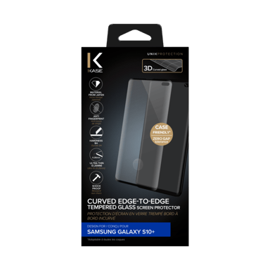 Protezione dello schermo in vetro temperato da bordo a bordo per Samsung Galaxy S10+, nero