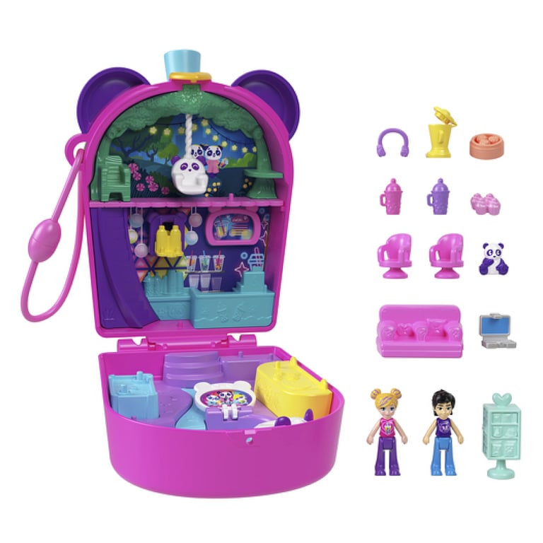 Coffret Polly Pocket Panda Bubble Tea avec Mini-figurines et Accessoires - Neuf