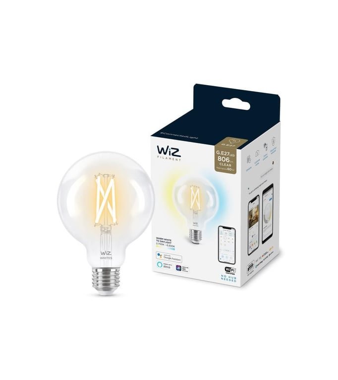 WiZ Ampoule connectée Globe 95 Blanc variable E27 60W - Wiz