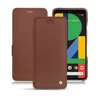 Housse cuir Google Pixel 4 -  - Marron - Cuir saffiano