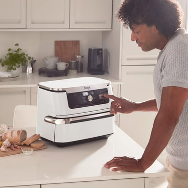 Ninja Foodi Flex friteuse Double 10,4 L Autonome 2470 W Friteuse d'air chaud Argent, Blanc (AF500EUWH )