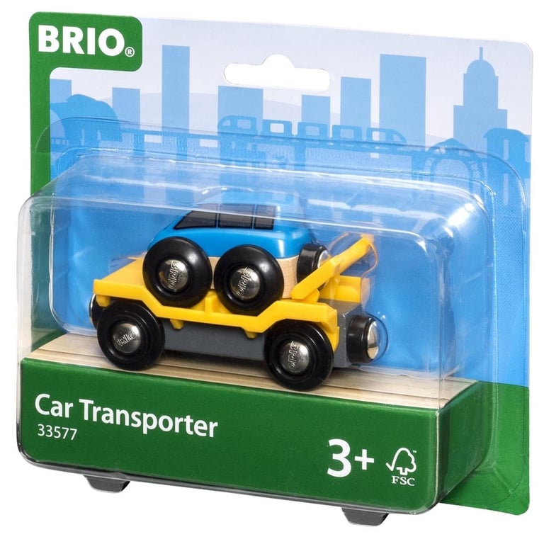 Wagon Transport de Voiture BRIO 33577 – Accessoire avec Rampe pour Circuit de Train en Bois - vue 3