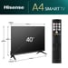Hisense 40A4N 101,6 cm (40'') Full HD Smart TV Wifi Noir 200 cd/m²