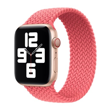 Bracelet Solo tressé pour Apple Watch Series 1 - 11 / SE / Ultra (44/45/46/49 mm) - Taille 4 - Pink Punch