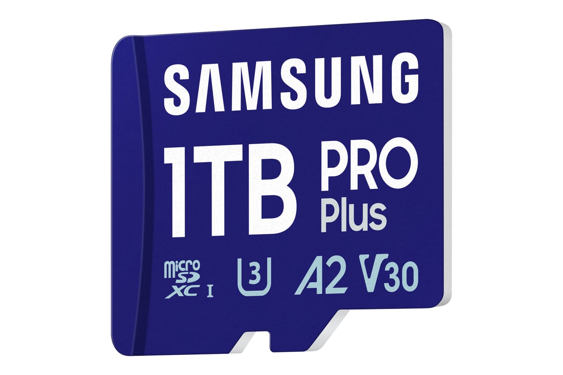 CARTE MEMOIRE SAMSUNG MICRO SD PRO PLUS 2023 avec adaptateur SD 4K classe 10 Lecture 180 Mo/ Ecriture 130 Mo/ MB MD1T0SAEU Neuf
