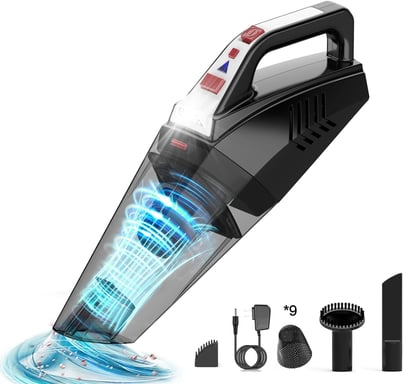 Aspirateur de table sans fil rechargeable 9000PA gris noir