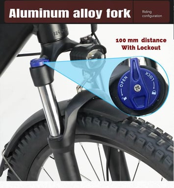 Vélo électrique pour adultes 1000 W Ebike 70 km d'autonomie 50 km/h vitesse maximale CST 27,5 x 2,4 VTT électrique 48 V 13,6 A batterie Ebike-noir