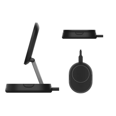 Station de Recharge Rétractable 2-en-1 Induction MagSafe Qi2 15W pour iPhone Noir