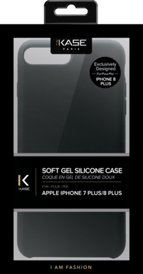 (Edition spéciale) Coque en gel de silicone doux pour Apple iPhone 7/8 Plus, Noir satin