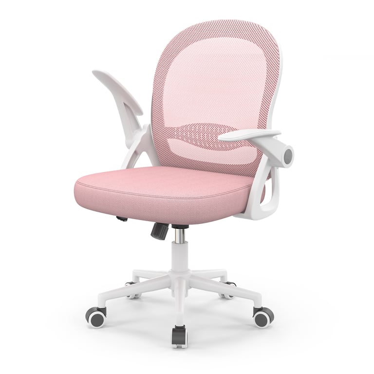 Chaise de bureau ergonomique en maille avec dossier moyen accoudoirs relevables soutien lombaire et fonction pivotante Neuf - vue 4