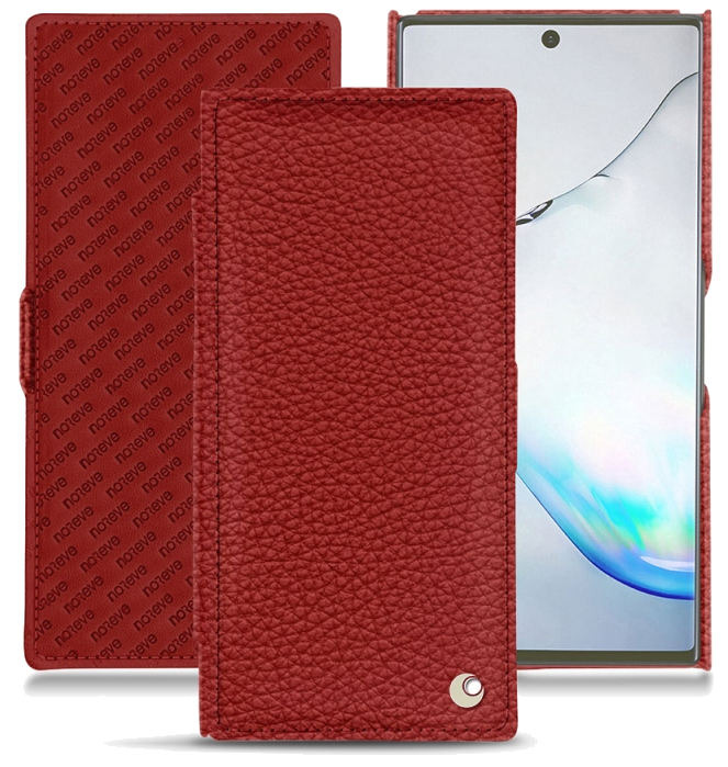 Housse cuir Samsung Galaxy Note10+ - Rabat horizontalRouge