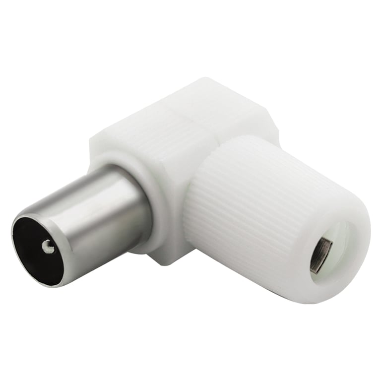 Fiche TV Coaxial 9.52mm Coudée Mâle Antiparasitage Neuf