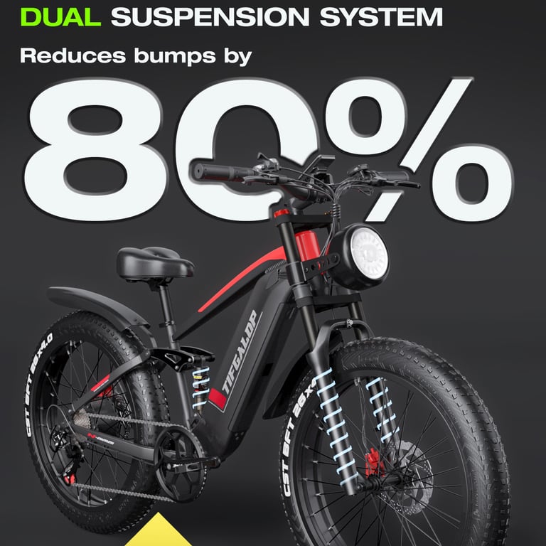 Vélo électrique TIFGALOP ES28 Batterie 48V 22AH Moteur Pneus 26 pouces Kilométrage max 80KM Neuf - vue 2