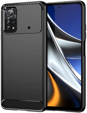 Xiaomi Poco X4 Pro 5G coque style carbone noir