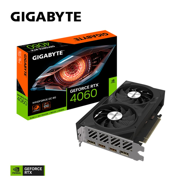 GIGABYTE GeForce RTX 4060 WINDFORCE OC 8G NVIDIA 8 Go GDDR6 - Neuf