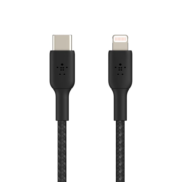 Câble à gaine tressée USB-C vers Lightning BOOST?CHARGE™ (2 m), Noir