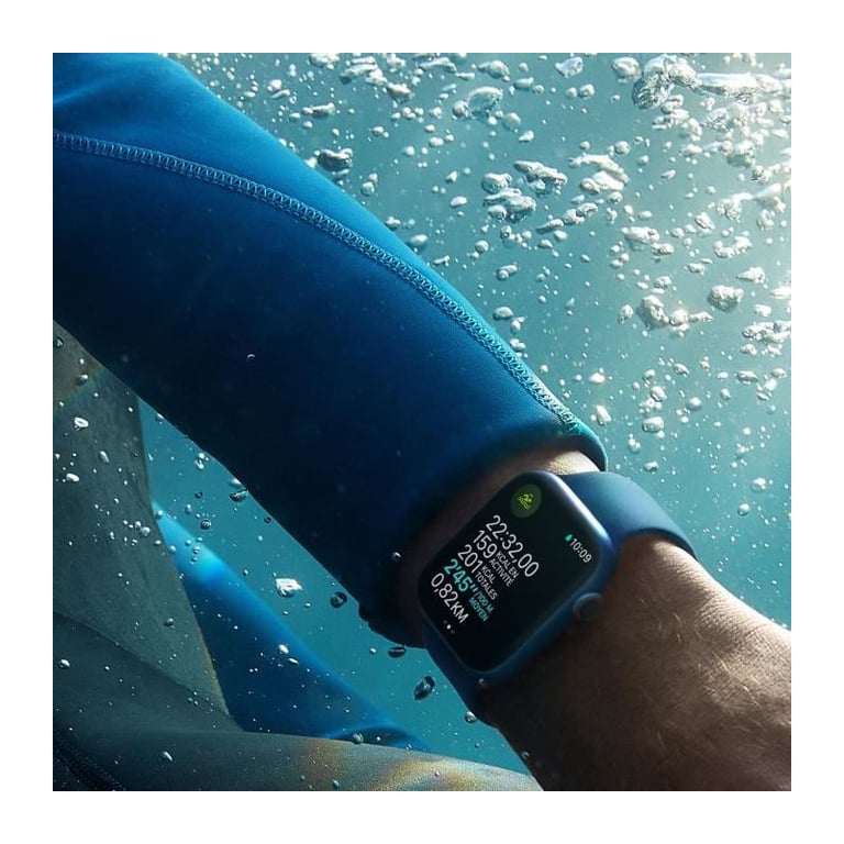 Watch Nike Series 7 GPS + Cellular, boîtier Aluminium Minuit 45mm avec  Bracelet Nike Sport Anthracite - Blanc - Apple