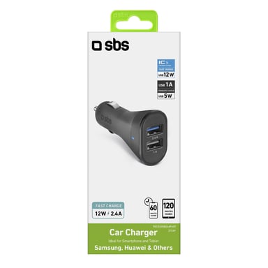 Caricabatterie per auto con 2 uscite USB - SBS