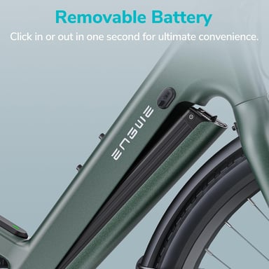 Bicicleta eléctrica urbana Engwe MapFour N1 Air ST de fibra de carbono de 250 W con asiento tipo bala y sensor de par, batería de 36 V y 10 Ah Verde