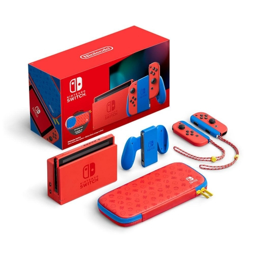 Switch - Edition Mario (Rouge & Bleu) & Housse Mario - Console de