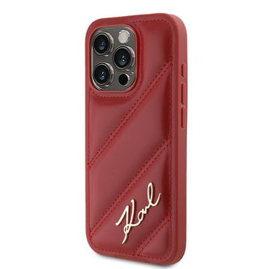 Custodia Karl Lagerfeld per iPhone 15 Pro Max 6,7'' rosso Custodia rigida Diagonal Quilted Script