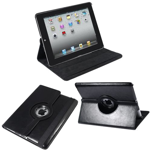 Housse cuir iPad support 360° noir 9.7 pouces Faux cuir YONIS