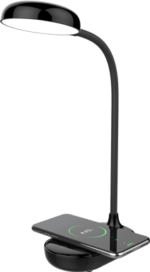 Estación de Carga Inalámbrica Qi de 15W + Lámpara + Cable de Carga USB C/C Negro Bigben