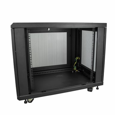 StarTech.com Armoire Rack Serveur 12U à 4 Montants, Armoire Verrouillable 19'' pour Ordinateur/AV/Équipement IT, Rack Réseau pour Bureau/Domicile avec Roulettes et Rails de Montage Ajustables