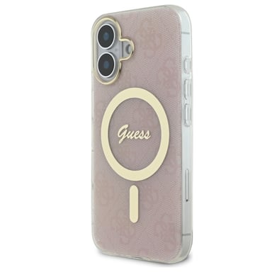 Étui Guess pour iPhone 16 6.1'' rose étui rigide IML 4G MagSafe