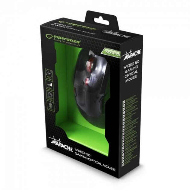 Esperanza EGM403R Gaming Droitier USB Type A Optique 2400 DPI Neuf - vue 4
