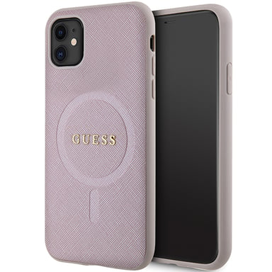 Funda Guess Saffiano MagSafe para iPhone 11/XR, rosa