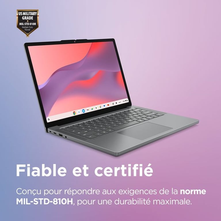 PC Portable LENOVO Chromebook 14ITN11 ChromeOS 14 WUXGA Core 3 N355 RAM 8 Go Stockage AZERTY - vue 3