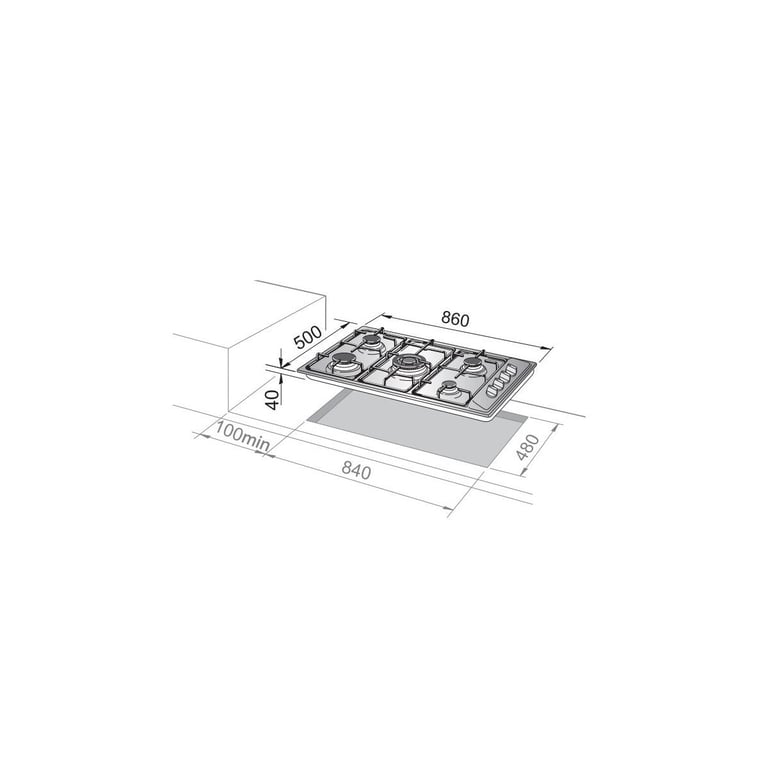 Plancha Gaz 90 cm N°5 Feux Inox De'Longhi FLA 59 DD - vue 4